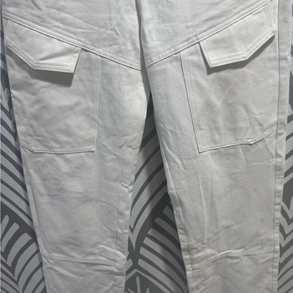 NWOT Princess Polly White Cargo Straight Leg Jeans High-Waisted - Picture 5 of 11